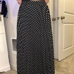 Max Studio Black and White Polka Dot Maxi Skirt
